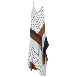 REISS HALLIA Stripe Print Handkerchief Maxi Dress